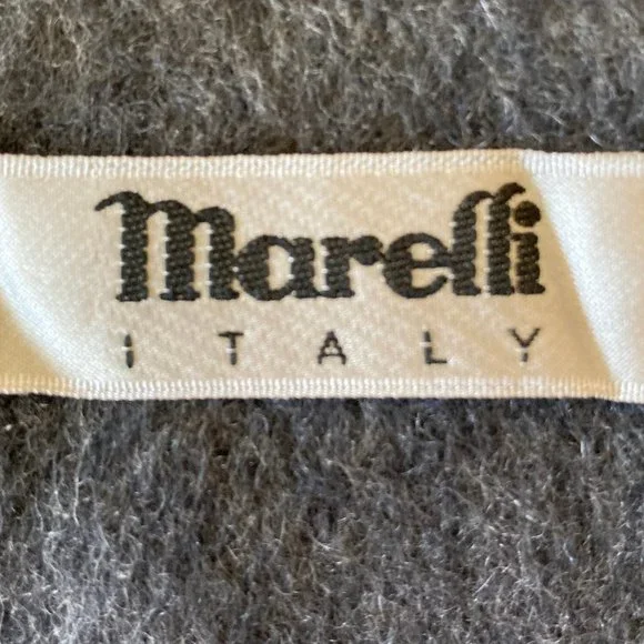 Marelli Italy Italian Dark Gray Tasseled Tassels Cashmere Scarf Wrap Shawl NWOT - Picture 3 of 3